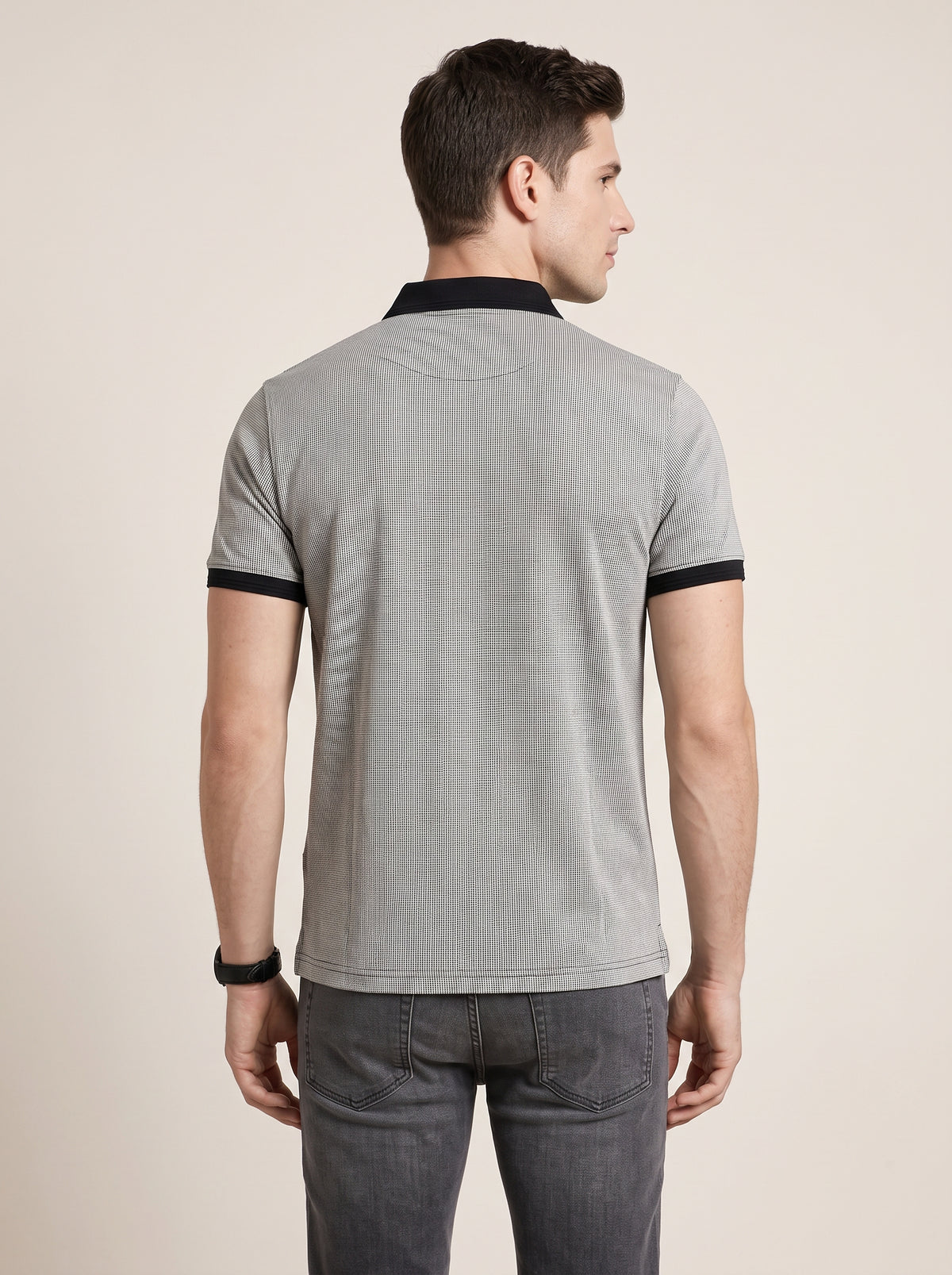 Men Modern Block & Micro-Check T-Shirt