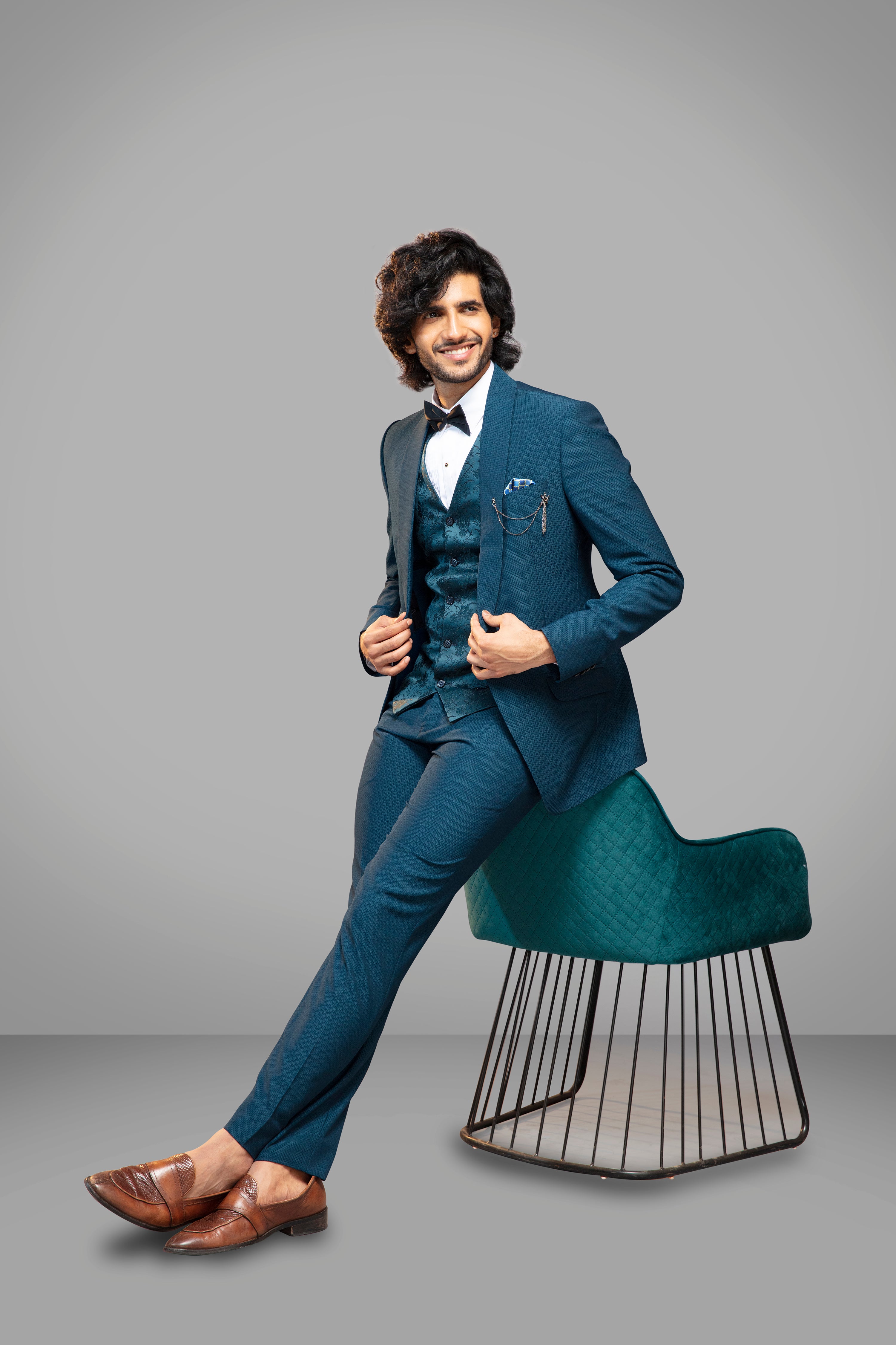 Teal Slim-fit Tuxedo - Main Image