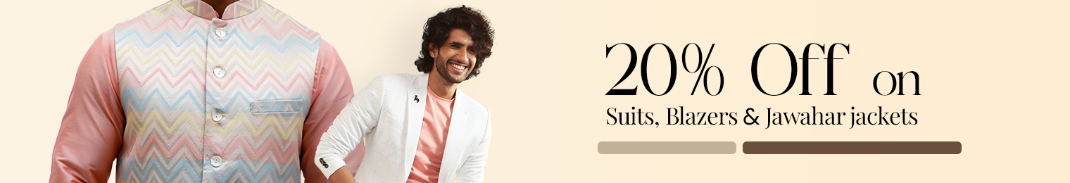 20% off on Suits, Blazers & Jawahar jackets banner