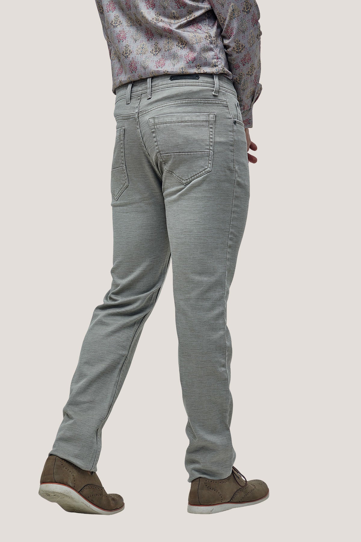 Men's Brown Printed Casual Trouser