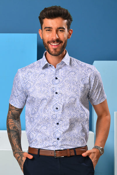 Printed Cotton Half Sleeves Shirt