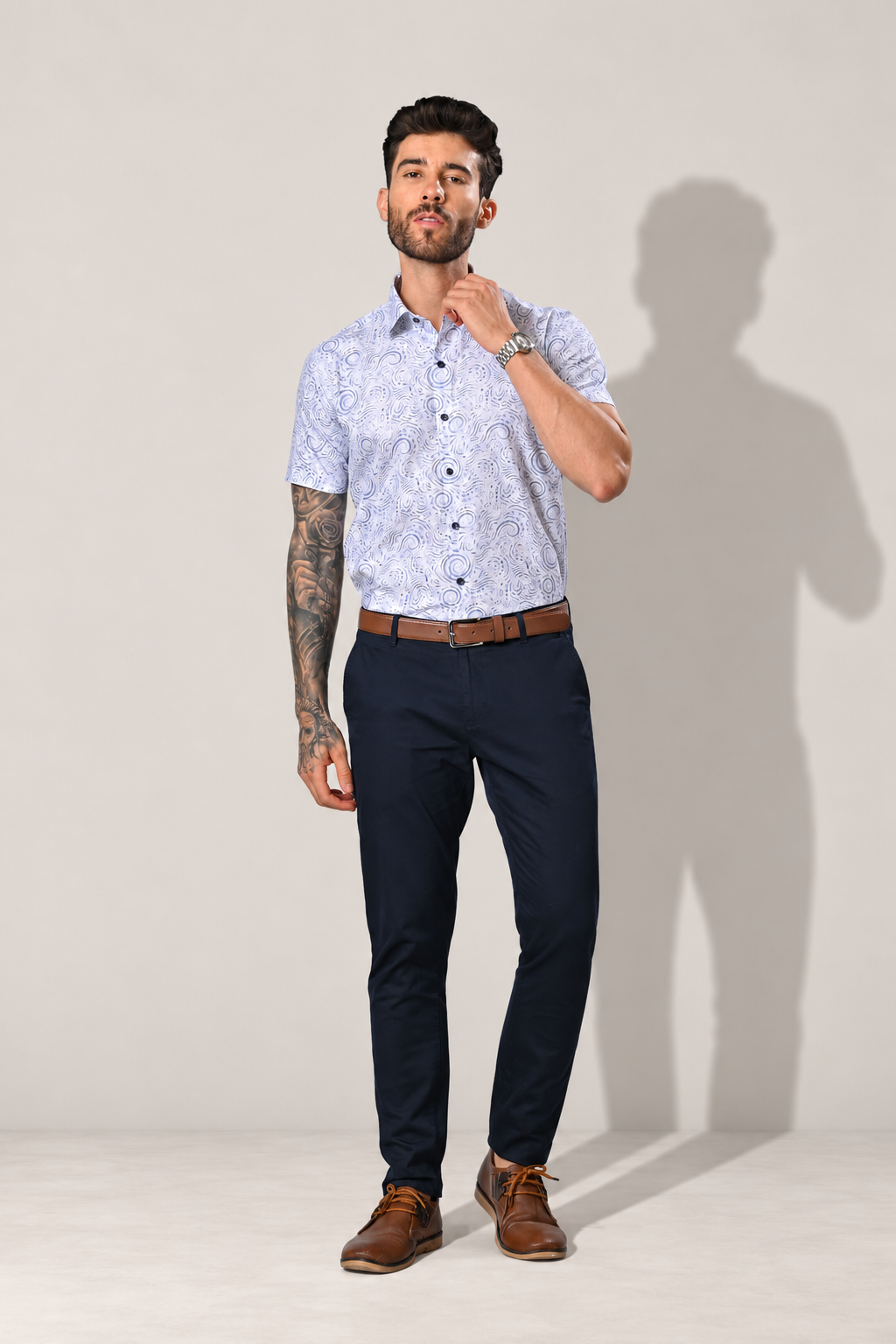 Printed Cotton Half Sleeves Shirt