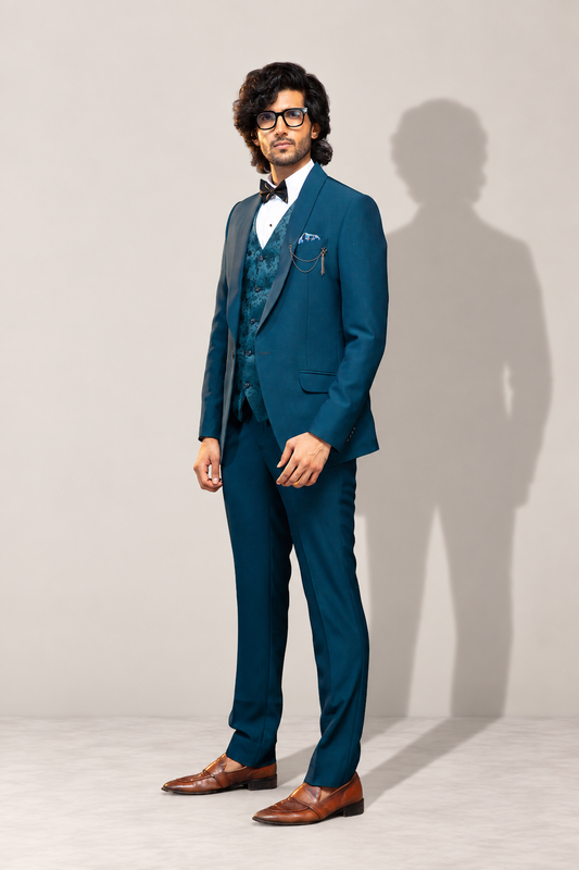 Teal Slim-fit Tuxedo
