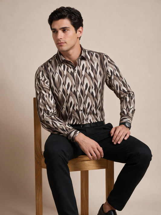 Men Modern Abstract Earth Shirt
