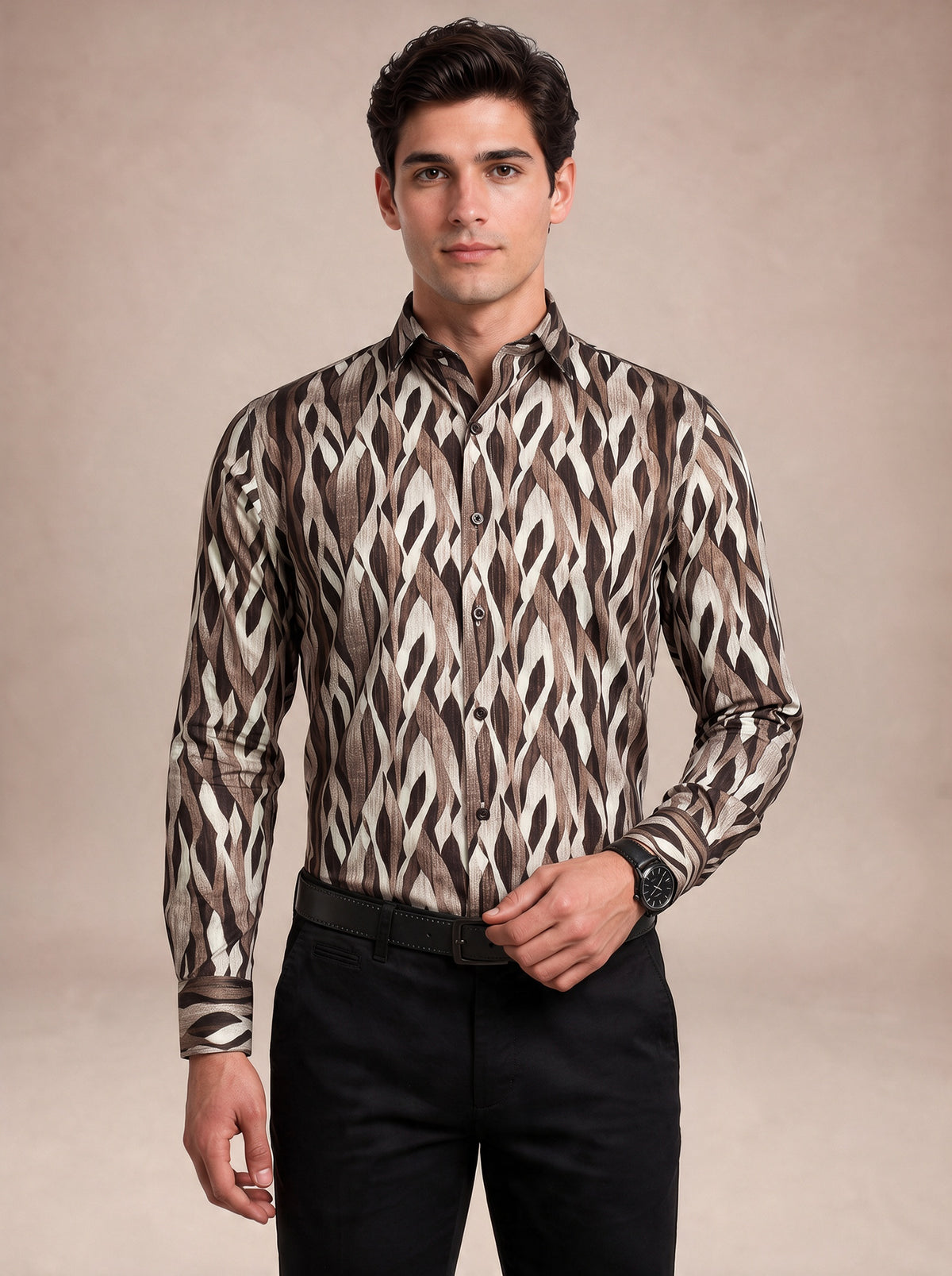 Men Modern Abstract Earth Shirt