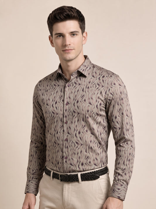 Men Abstract Wavy Shirt