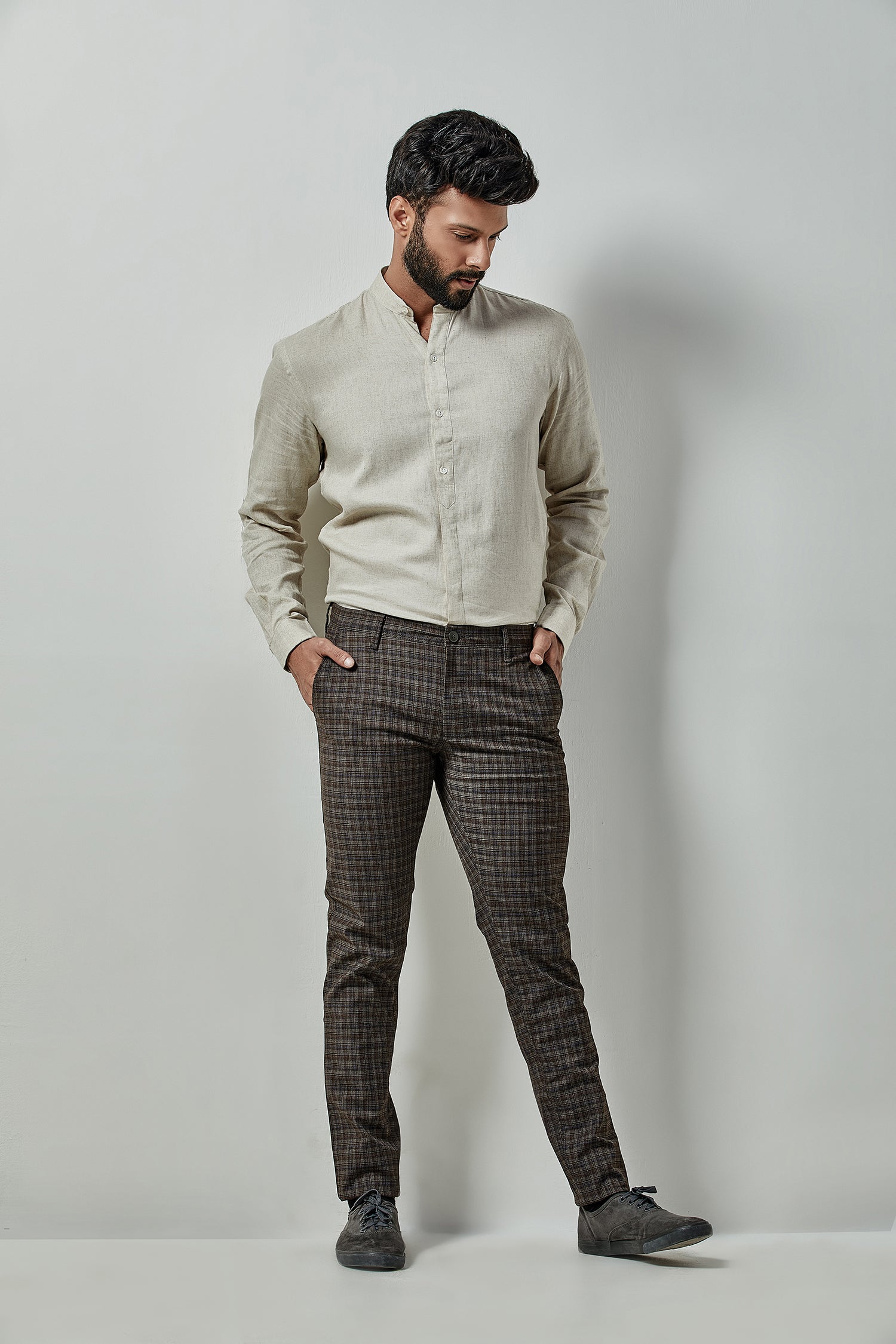 BLUE CHECKED TROUSERS | Checked trousers, Stylish pants, Mens pants