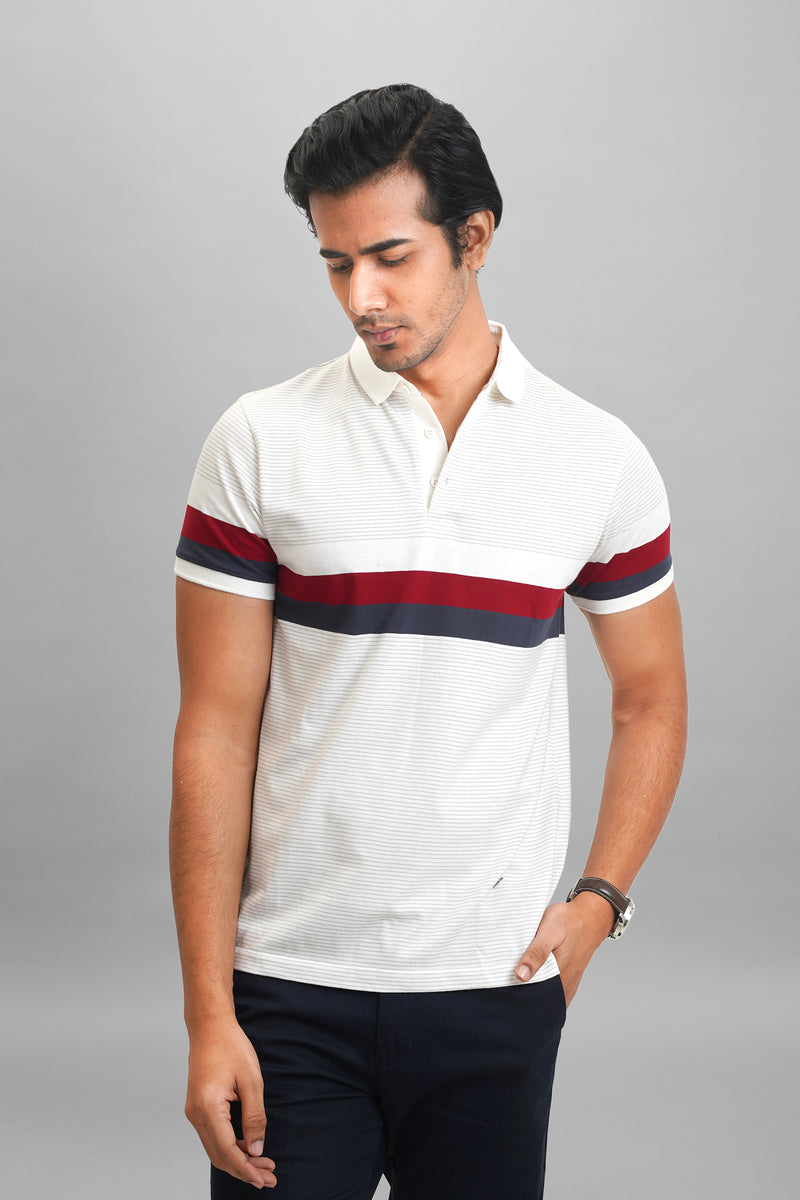 Off White T-Shirt with Chest Panel