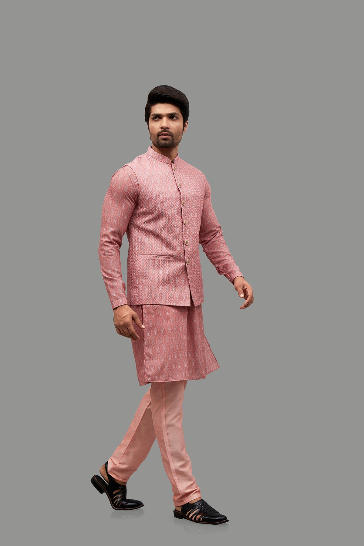 Buy Boys Pink Chikan Kurta Jacket Set Online in India @Manyavar - Kurta  Jacket Set for Boys | Jackets, Manyavar, Style